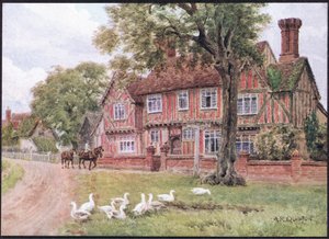 Boerderij, Brent Eleigh, Suffolk, uit The Cottages and the Village Life of Rural England gepubliceerd door Dent & Sons Limited, 1912